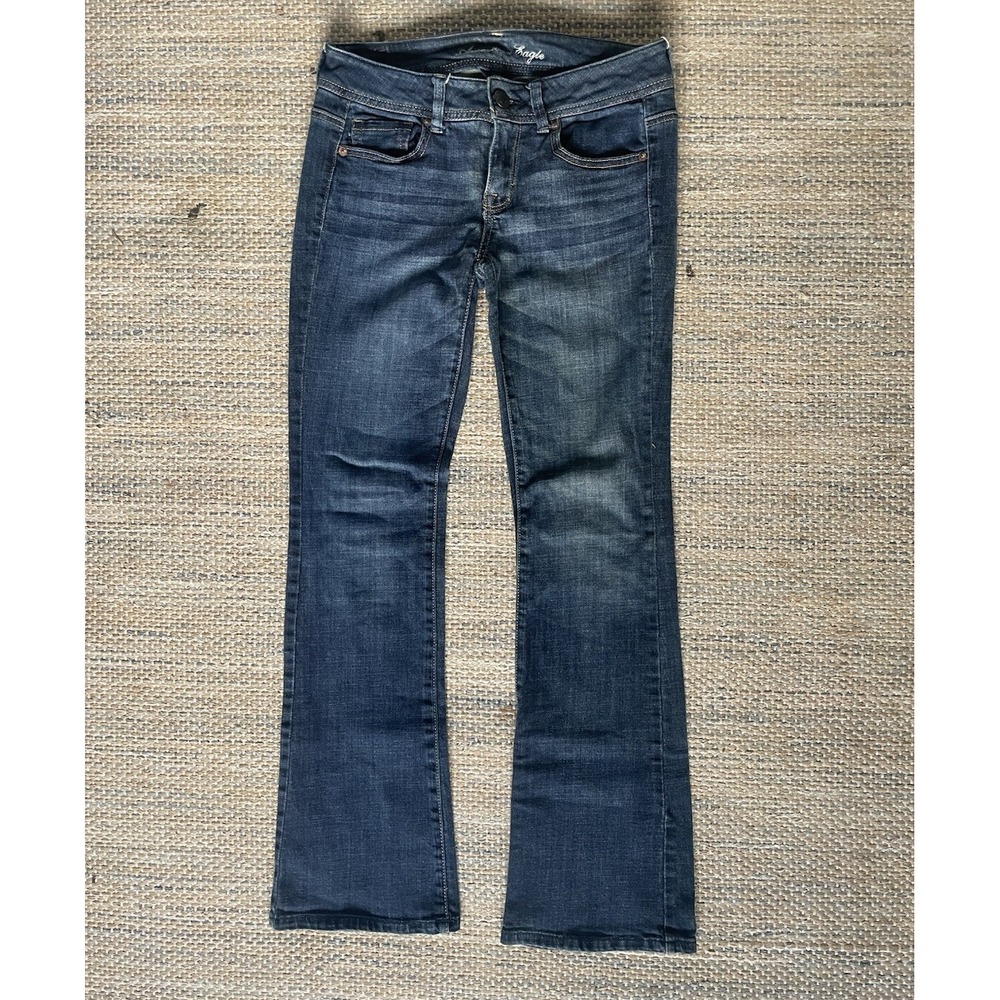 American Eagle Jeans Womens 4 Original Boot Blue Low Rise Stretch